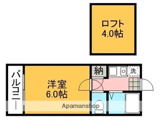 アップルハウス長嶺【207号室】の間取り
