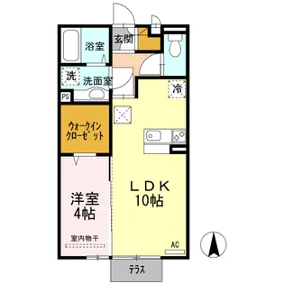 レスポワールTSURU【1階】の間取り
