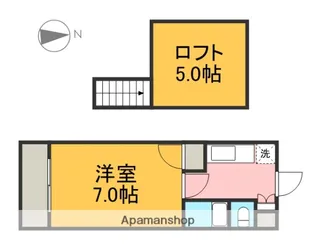 アップルハウス江越【207号室】の間取り