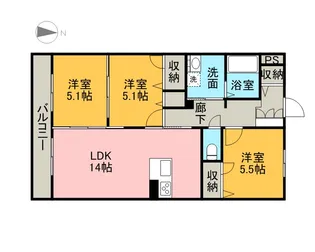 MASTメゾン尾ノ上【3階】の間取り