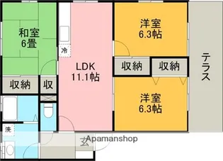グリーンリバー21【1階】の間取り