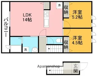 ヨーロピアンシャレー嘉島 壱番館【2階】の間取り