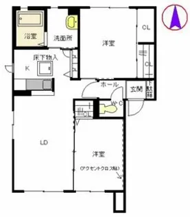 GREEN TERRACE レーブ【201号室】の間取り