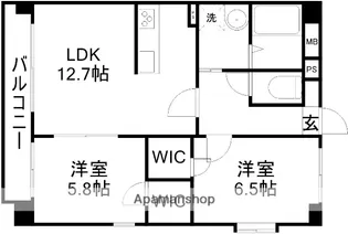 クラージュ菊陽【7階】の間取り