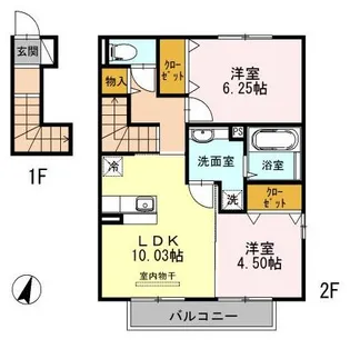 イッチー沼山津【2階】の間取り