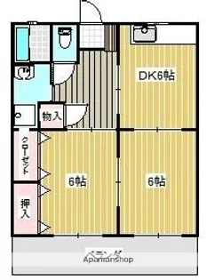 2DKの間取り画像