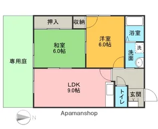 レピュートローズパーク【102号室】の間取り