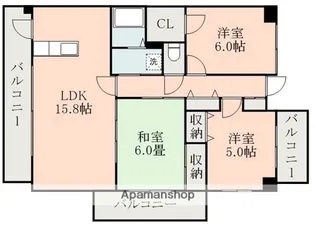 ピアネータ東熊本【3階】の間取り