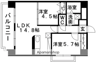 エルフィナ八王寺 B棟【7階】の間取り