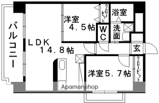 エルフィナ八王寺 B棟【5階】の間取り