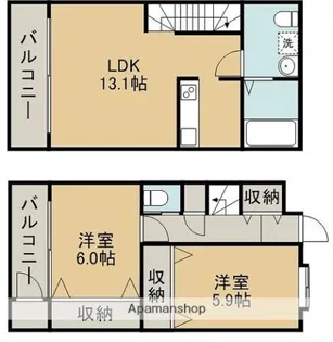 テラーサ壱番館【3階】の間取り