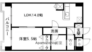 クイール南熊本【5階】の間取り
