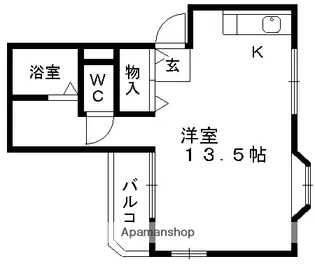 ペントハウス島崎【1階】の間取り