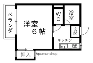 スカイハウス壺川【203号室】の間取り
