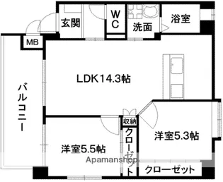 コンド・リーザ【2階】の間取り