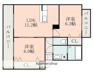 アムール尾ノ上Ⅱ【3階】の間取り