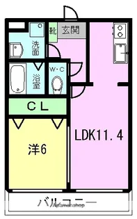 クリエイトマンション菊陽【1階】の間取り