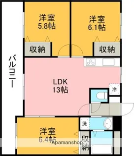 デュアラス・コア【3階】の間取り