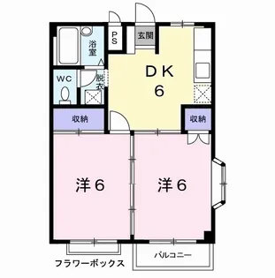 緒方ハイツ【2階】の間取り