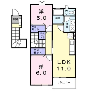 アルバ北出口Ⅰ【2階】の間取り