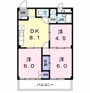 杉本ハイツ【2階】の間取り