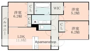 クレセール武蔵ヶ丘B【2階】の間取り