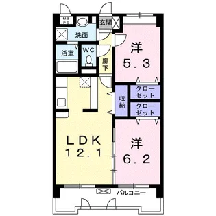 アルカンシエルB【3階】の間取り