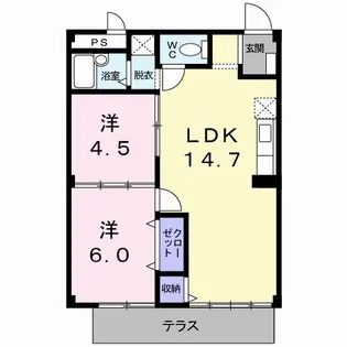 岩本ハイツ【1階】の間取り