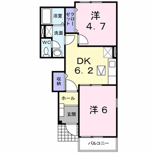 エレガント ヒル【1階】の間取り