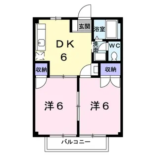 ヒルズ栗林A【2階】の間取り