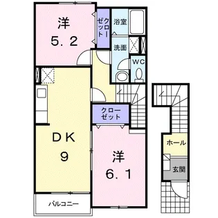 ラッフィナート ベル【2階】の間取り