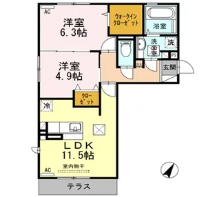 カーサマローネ【3階】の間取り