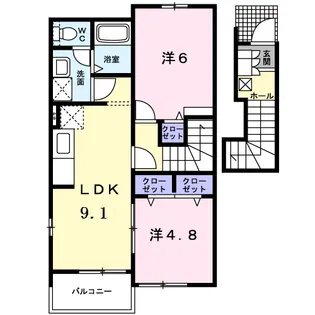 シャルマンⅠ【2階】の間取り