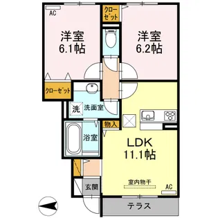 サンクチュアリ一の宮【1階】の間取り