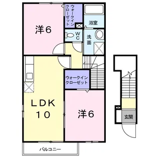 パレ・サンパティークB【2階】の間取り