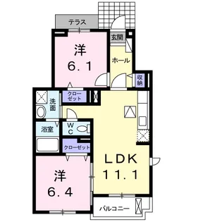 ベルメゾン・フルール【1階】の間取り