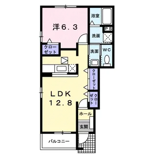 ヴィラ スクエアC【1階】の間取り