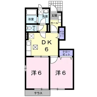 コーポKMⅡ【1階】の間取り