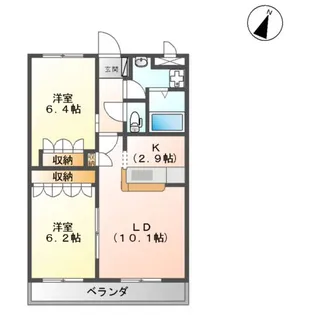 BIENVIVRE楡木【103号室】の間取り