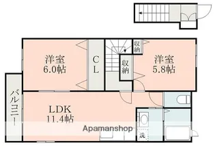 スプリング山鹿【2階】の間取り