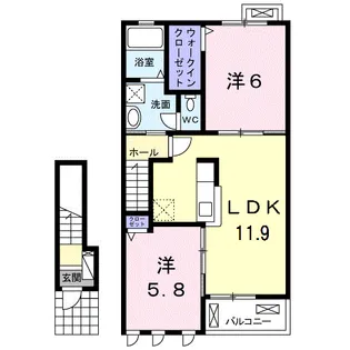 クレールⅢ B【2階】の間取り