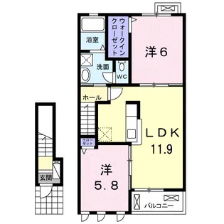 クレールⅢ B【2階】の間取り