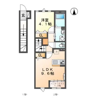 UNITED津浦【2階】の間取り