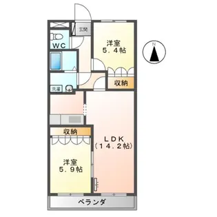 LIBERTYSHINE【203号室】の間取り