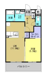 1LDKの間取り画像