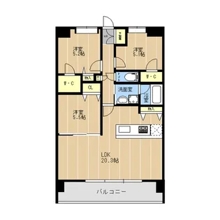 3LDKの間取り画像