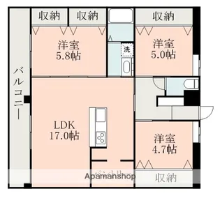 熊本県合志市幾久富【マンション】の間取り