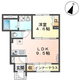 フューチャースカイ須屋【103号室】の間取り