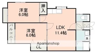 シ・ユーナハイツ西合志【2階】の間取り