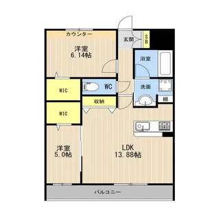 LIBTH大津【4階】の間取り